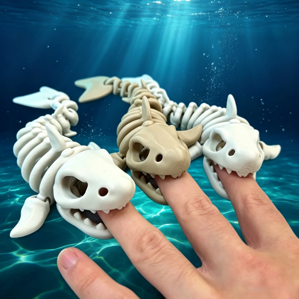 Aquarium Fish Real - Szkielet rekina, dekoracja do akwarium, ruchoma