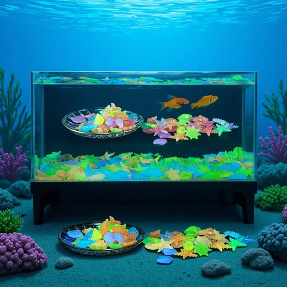 Aquarium Fish Real - Świecące, luminousowe kamienie oceaniczne, fluorescencyjne muszle
